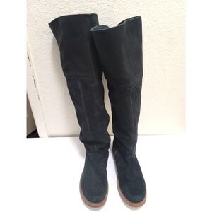 ZiGi Girl Over The Knee Boots Womens Black Suede Lace Up Back Side Zip Tall